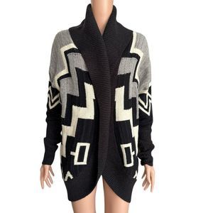 Ralph Lauren CARDIGAN Sweater AZTEC CASHMERE blend Boho WESTERN Women size M